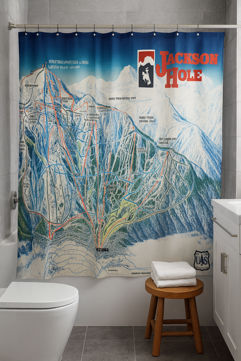 Jackson Hole Mountain Resort Shower Curtain - Image 2