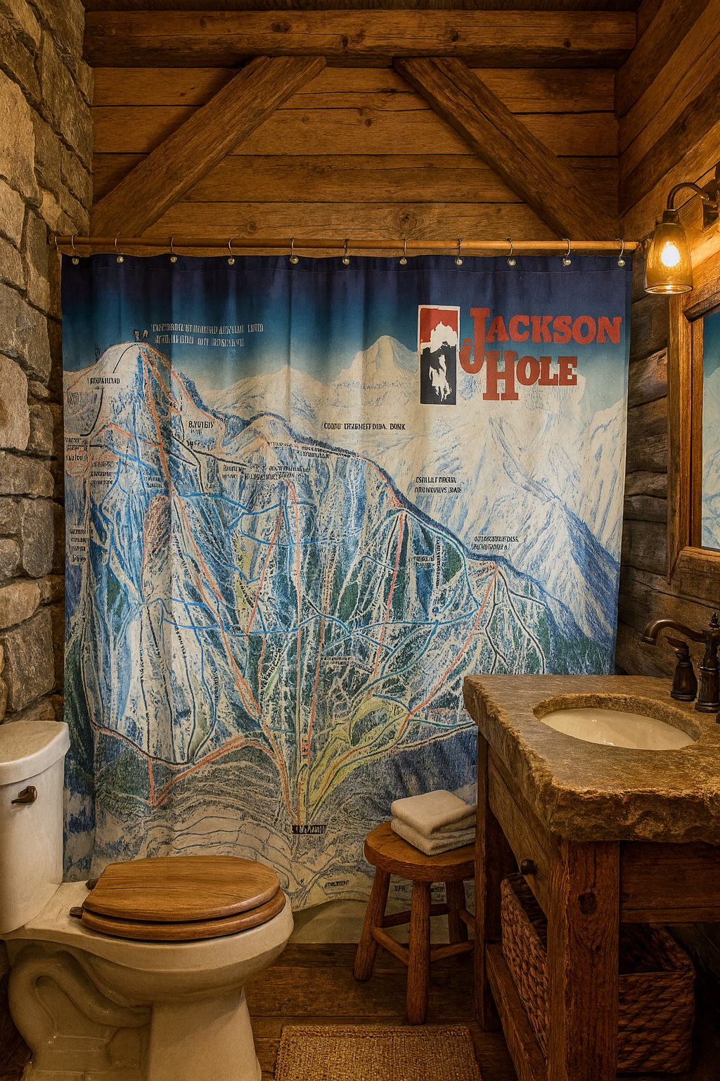Jackson Hole Mountain Resort Shower Curtain - Image 3